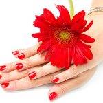 manicure , red nails