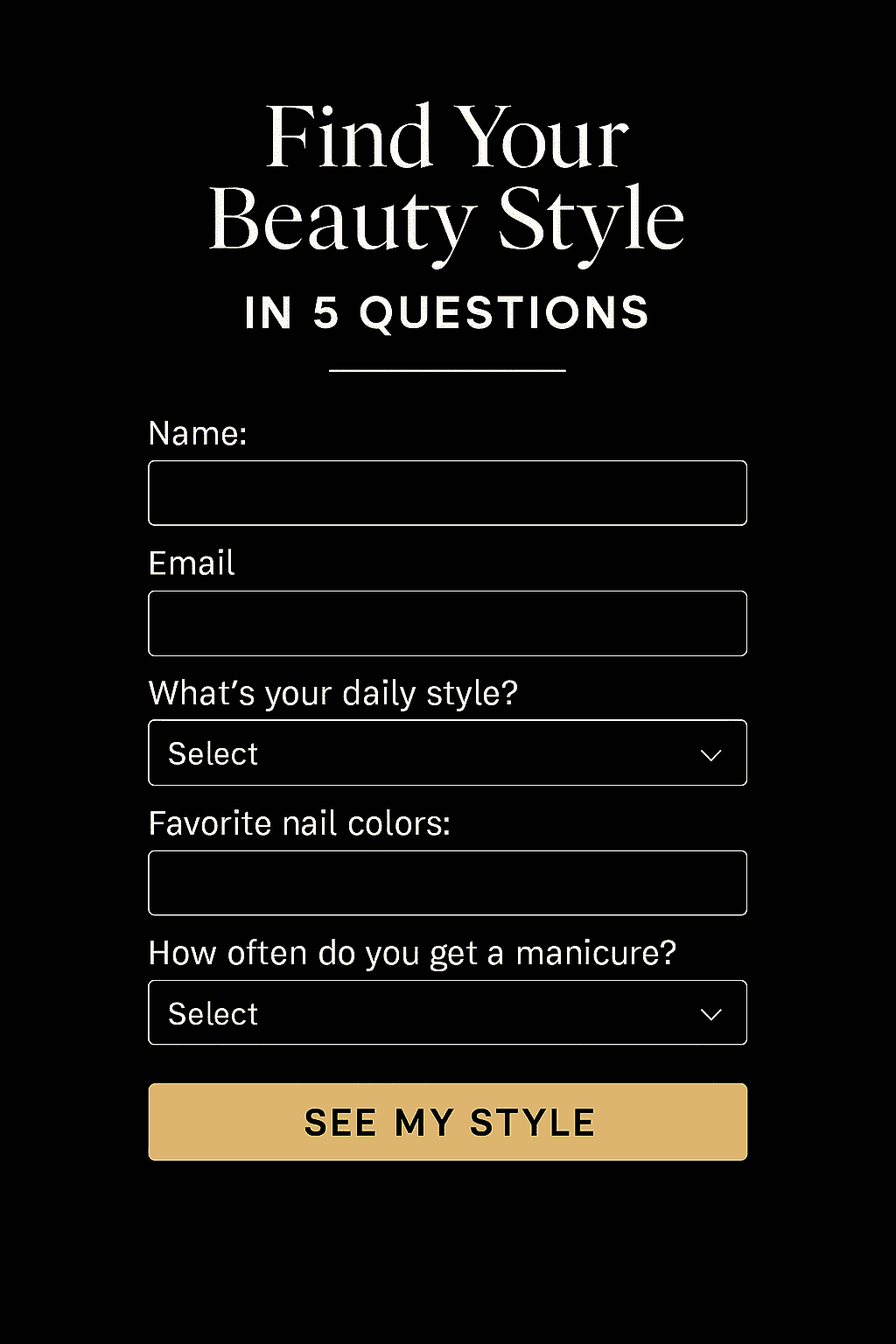 DeLuxe Beauty Style Quiz Visual